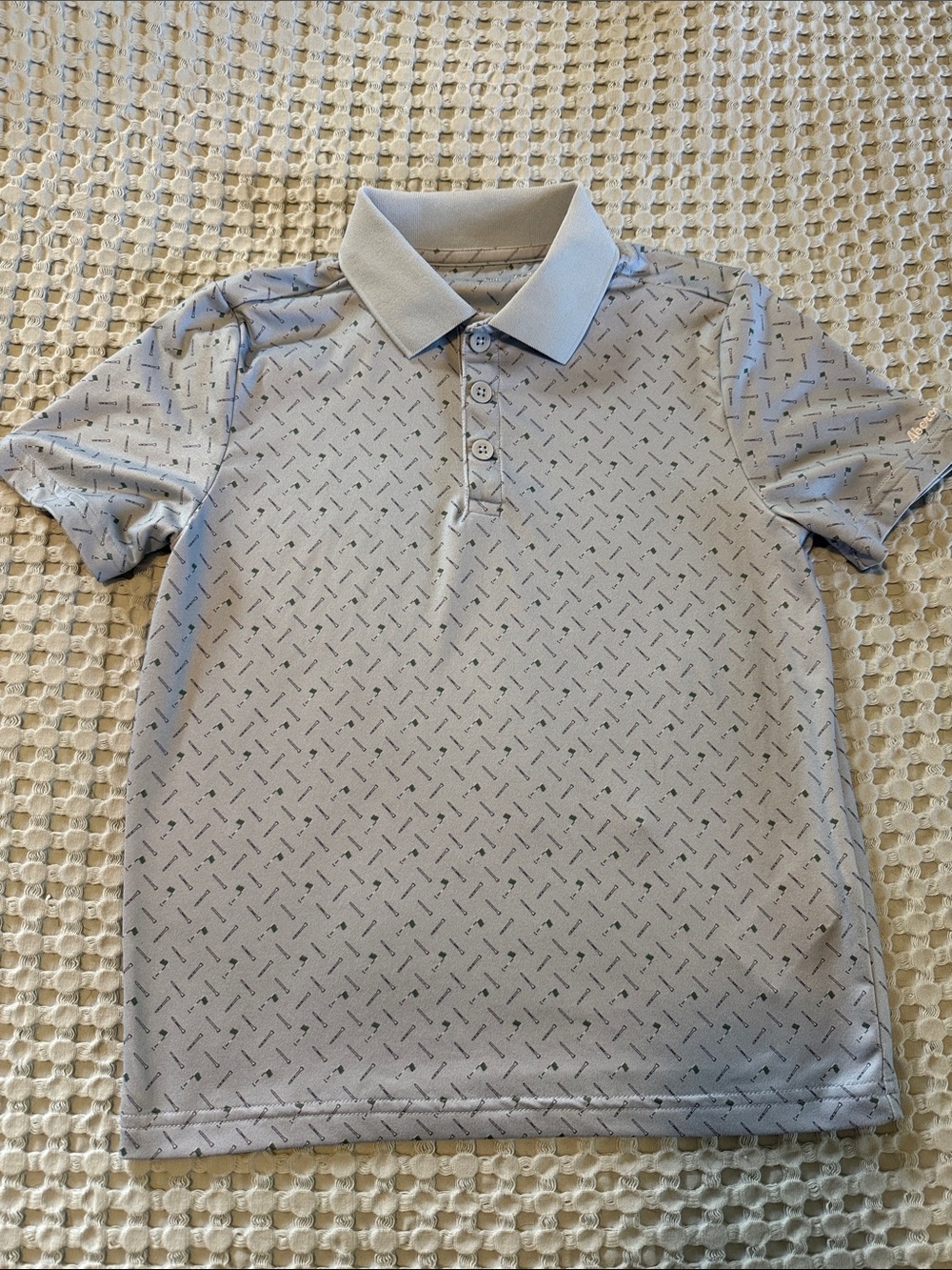 abercrombie kids Light Gray Polo with Subtle Pattern